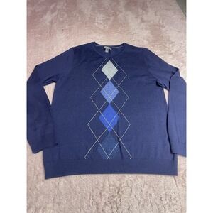 Apt 9 Men's M Thin Lightweight Blue Long-Sleeve Sweater Bin 11‎